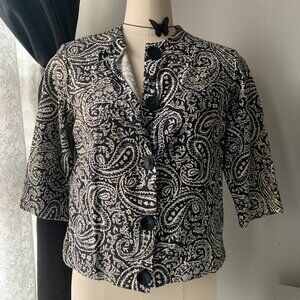 Paisley Print Crop Cardigan